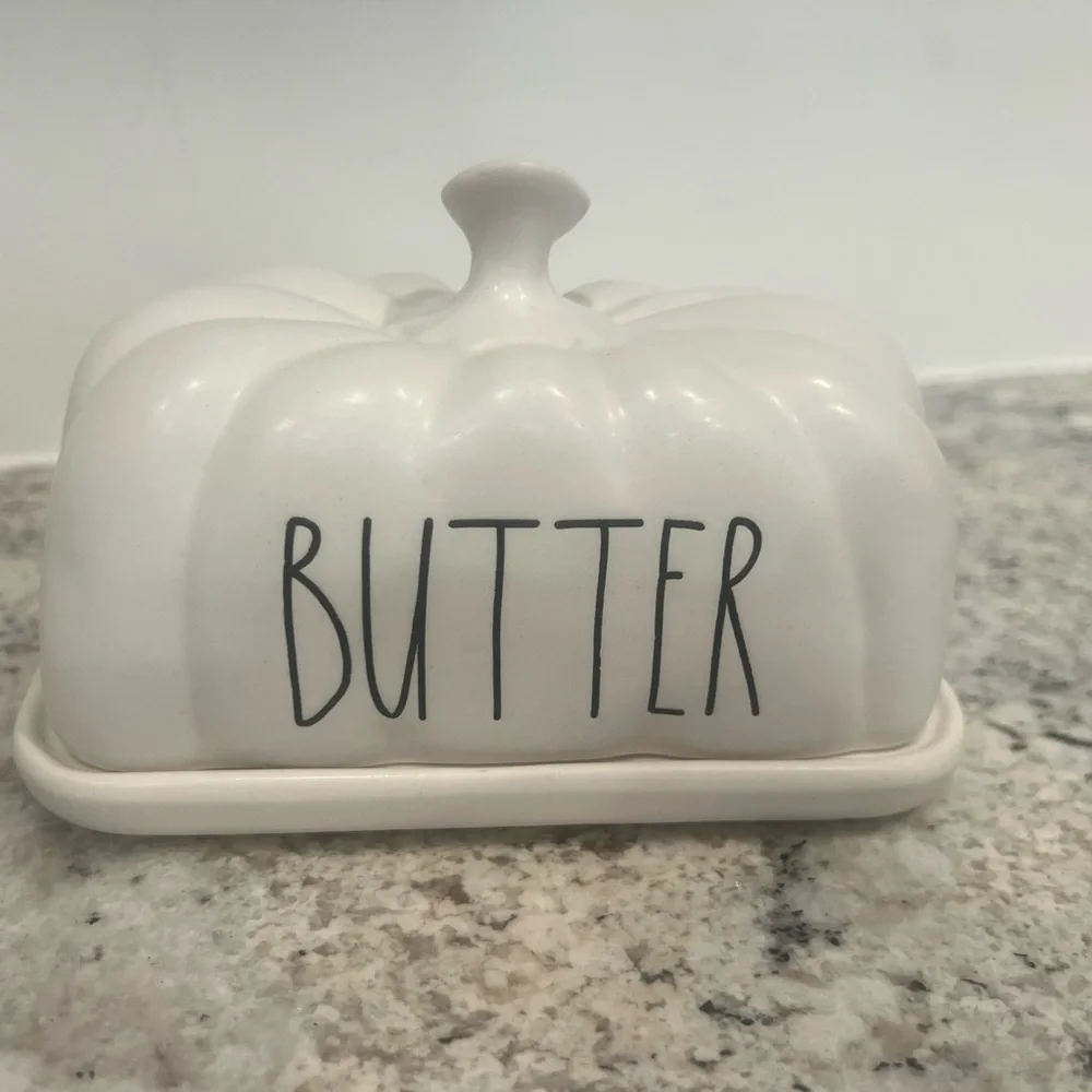 Rae Dunn White Ceramic Butter Dish